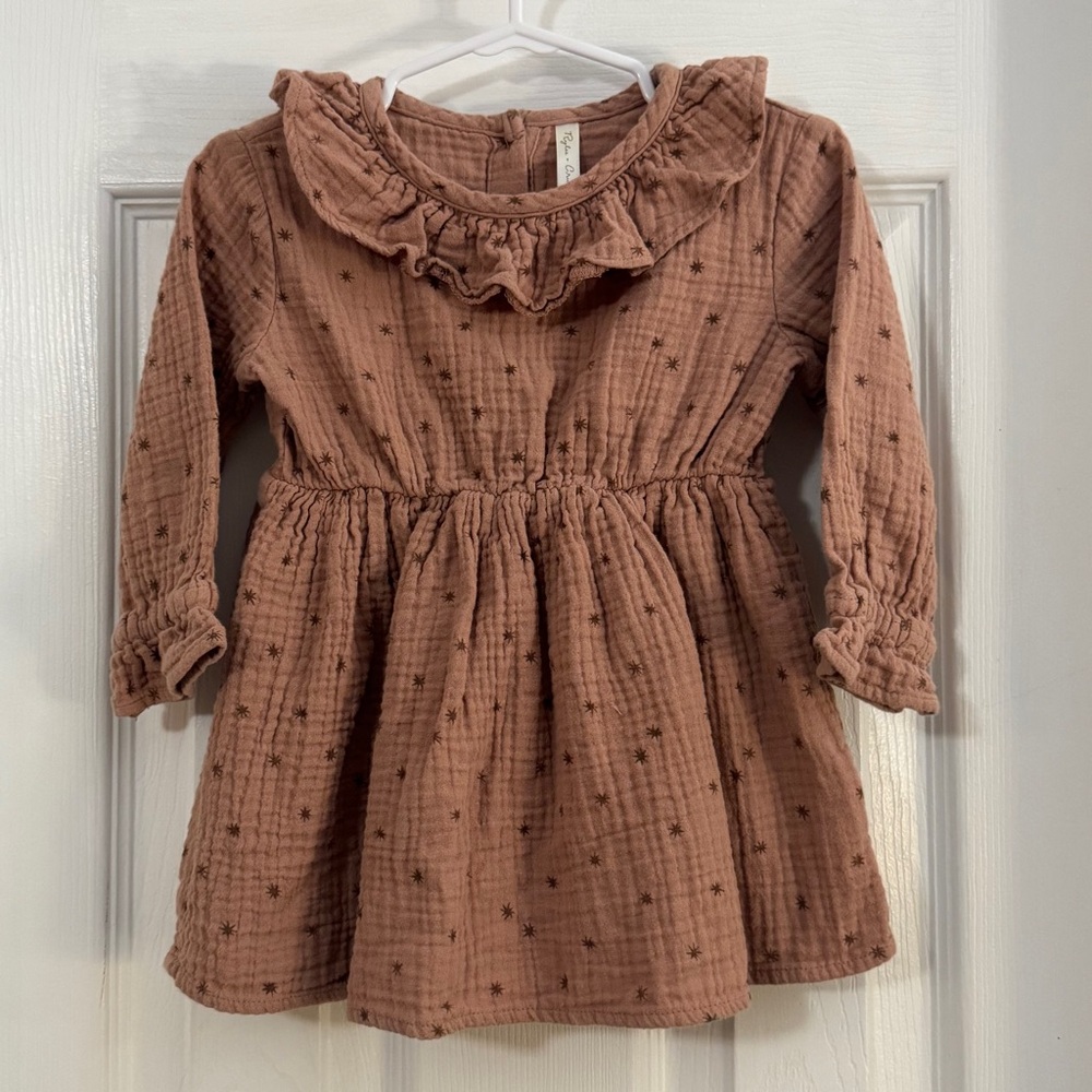 Rylee + Cru Tan Star Patterned Kids Dress
